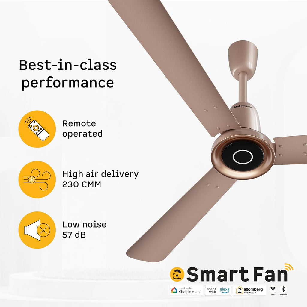 Atomberg Studio Nexus Smart 1400mm BLDC Ceiling Fan with IoT & Remote Control (Rose Gold) | AT-150