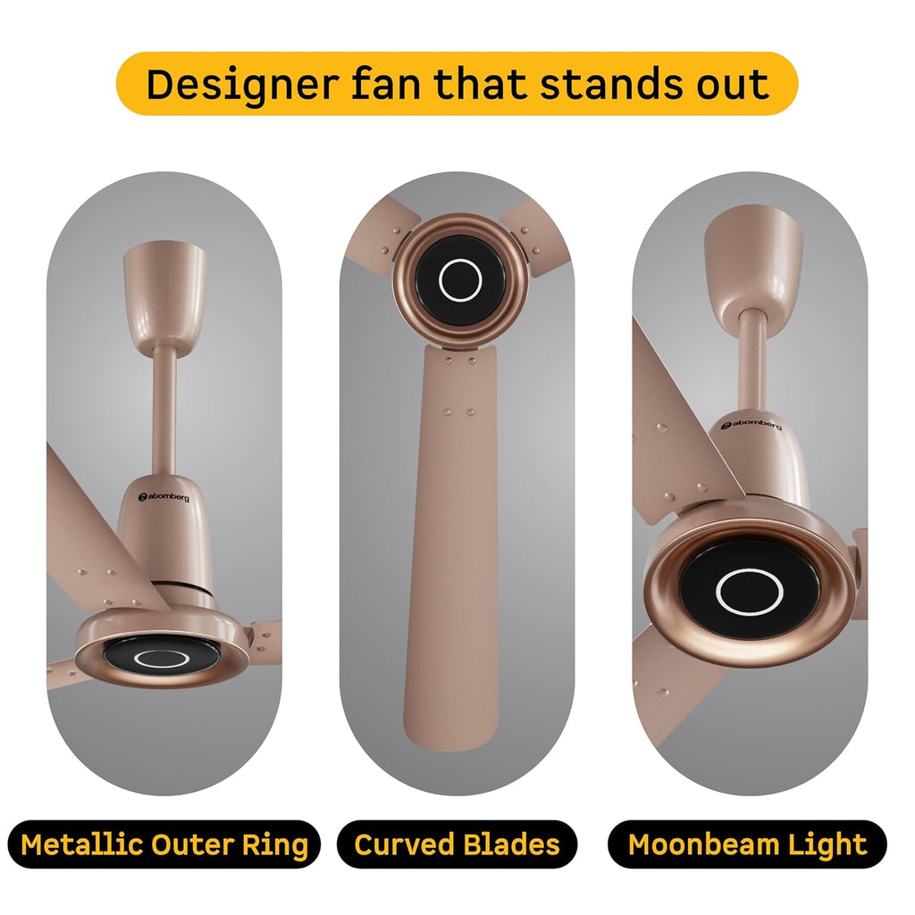 Atomberg Studio Nexus Smart 1400mm BLDC Ceiling Fan with IoT & Remote Control (Rose Gold) | AT-150