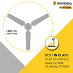 Atomberg Renesa+ 56" 35 Watt BLDC motor Energy Saving Anti-Dust Speed Indicator Light  Ceiling Fan with Remote Control (Golden OakWood) Pack  AT-102