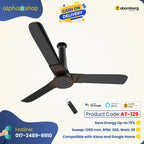 Atomberg Studio Smart+ 48" 35 Watt BLDC motor Energy Saving Anti-Dust Speed Indicator Light  Ceiling Fan with Remote Control ( Earth Brown) AT-129