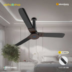 Atomberg Studio Smart+ 48" 35 Watt BLDC motor Energy Saving Anti-Dust Speed Indicator Light  Ceiling Fan with Remote Control ( Earth Brown) AT-129