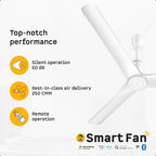 Atomberg Aris Contour Smart 48" BLDC Ceiling Fan (Marble White) | AT-143