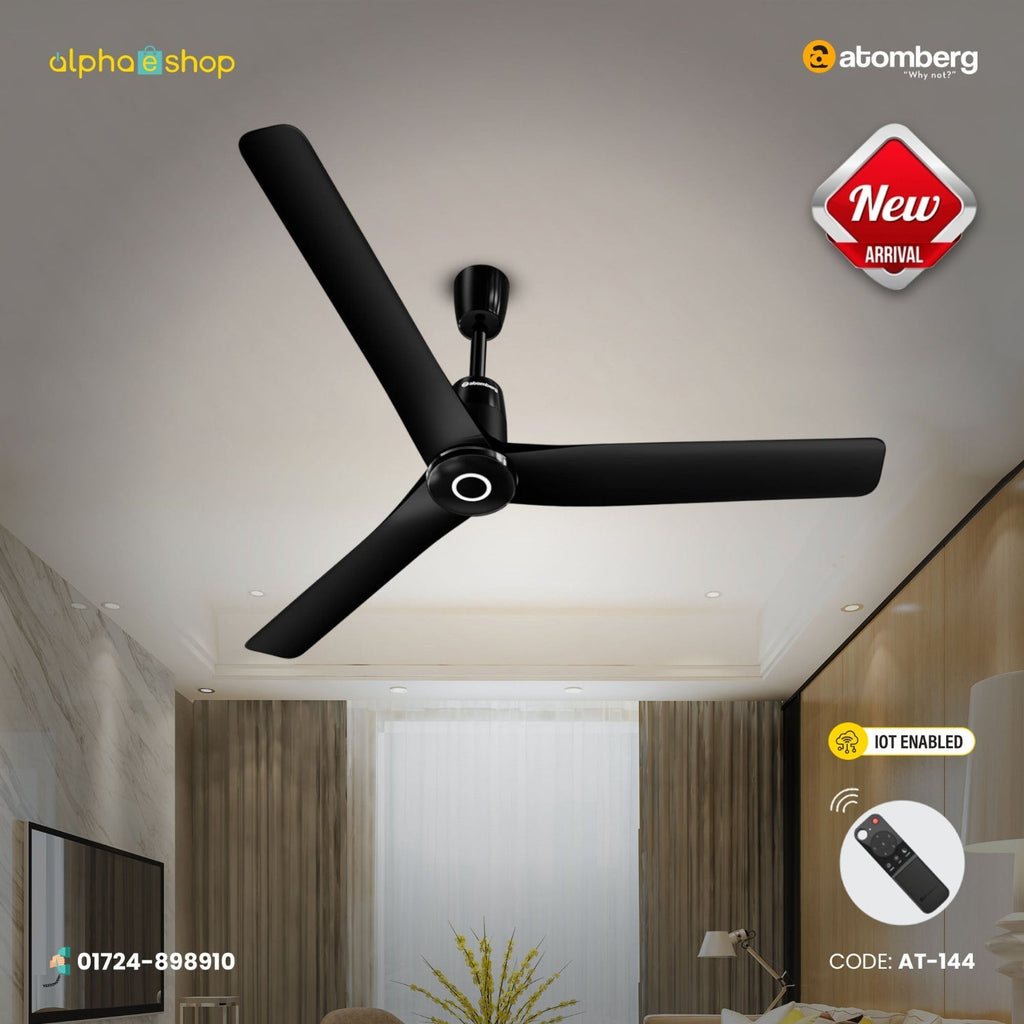 Atomberg Aris Contour Smart 48" BLDC Ceiling Fan (Midnight Black) | AT-144