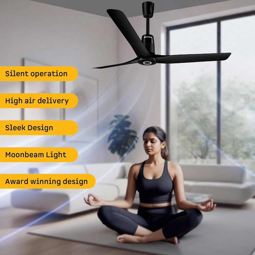 Atomberg Aris Contour Smart 48" BLDC Ceiling Fan (Midnight Black) | AT-144