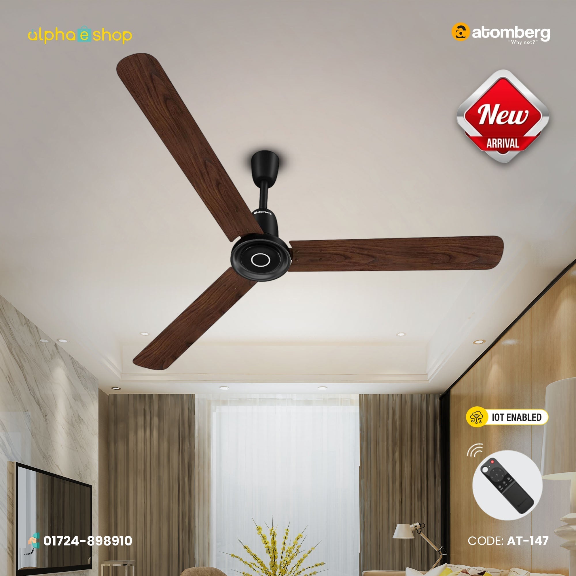 Atomberg Studio Nexus Smart 1400mm BLDC Ceiling Fan with IoT & Remote Control  | AT-147