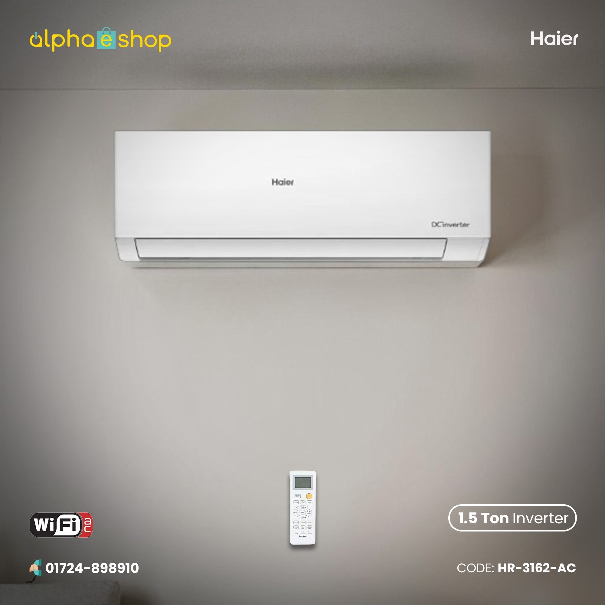 Haier 1.5 Ton WifiCool Inverter AC HSU-18 Split Air Conditioner | HR-3162-AC