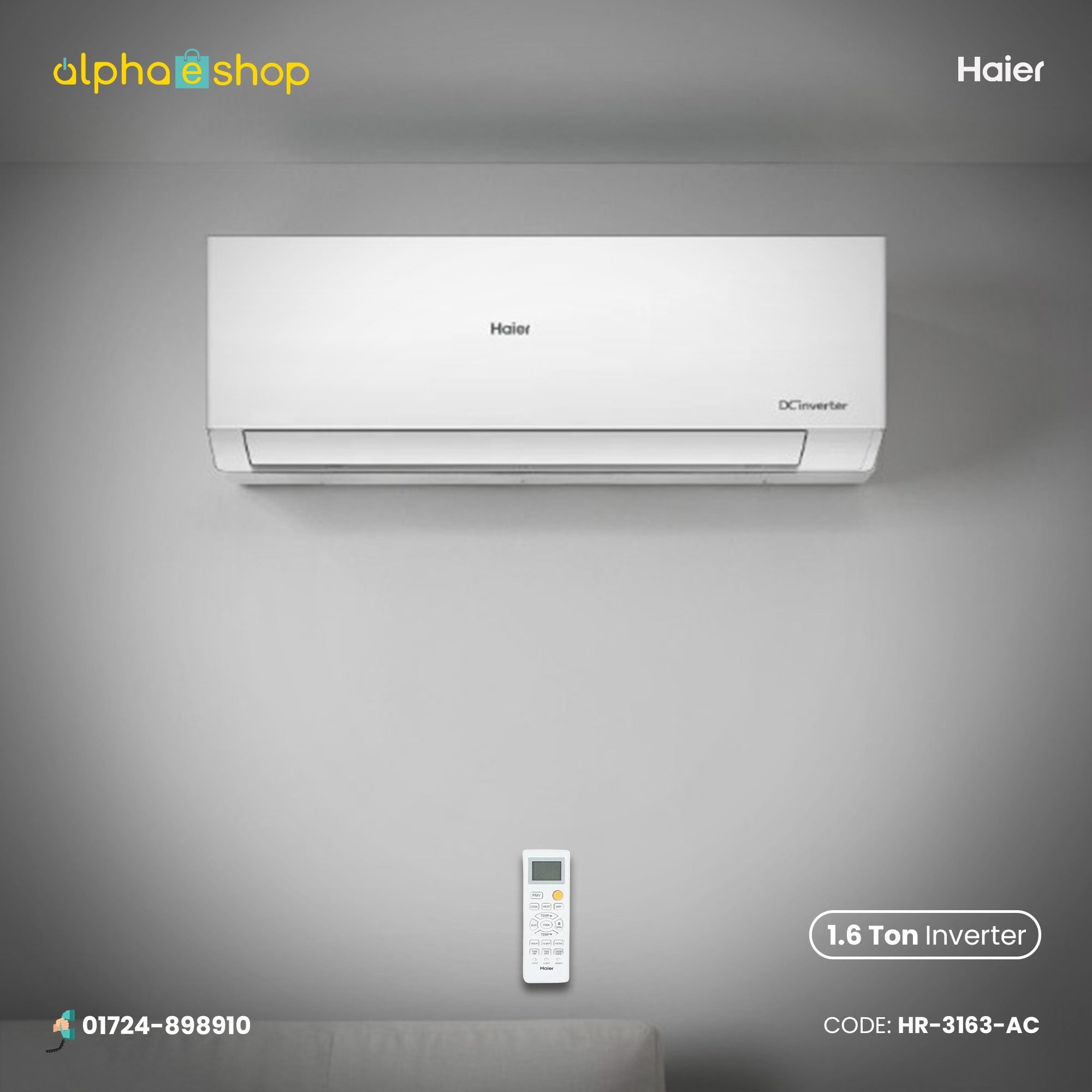 Haier HSU-19 Clean Cool (INV) (Pro) – 1.6 Ton Inverter AC | HR-3163-AC