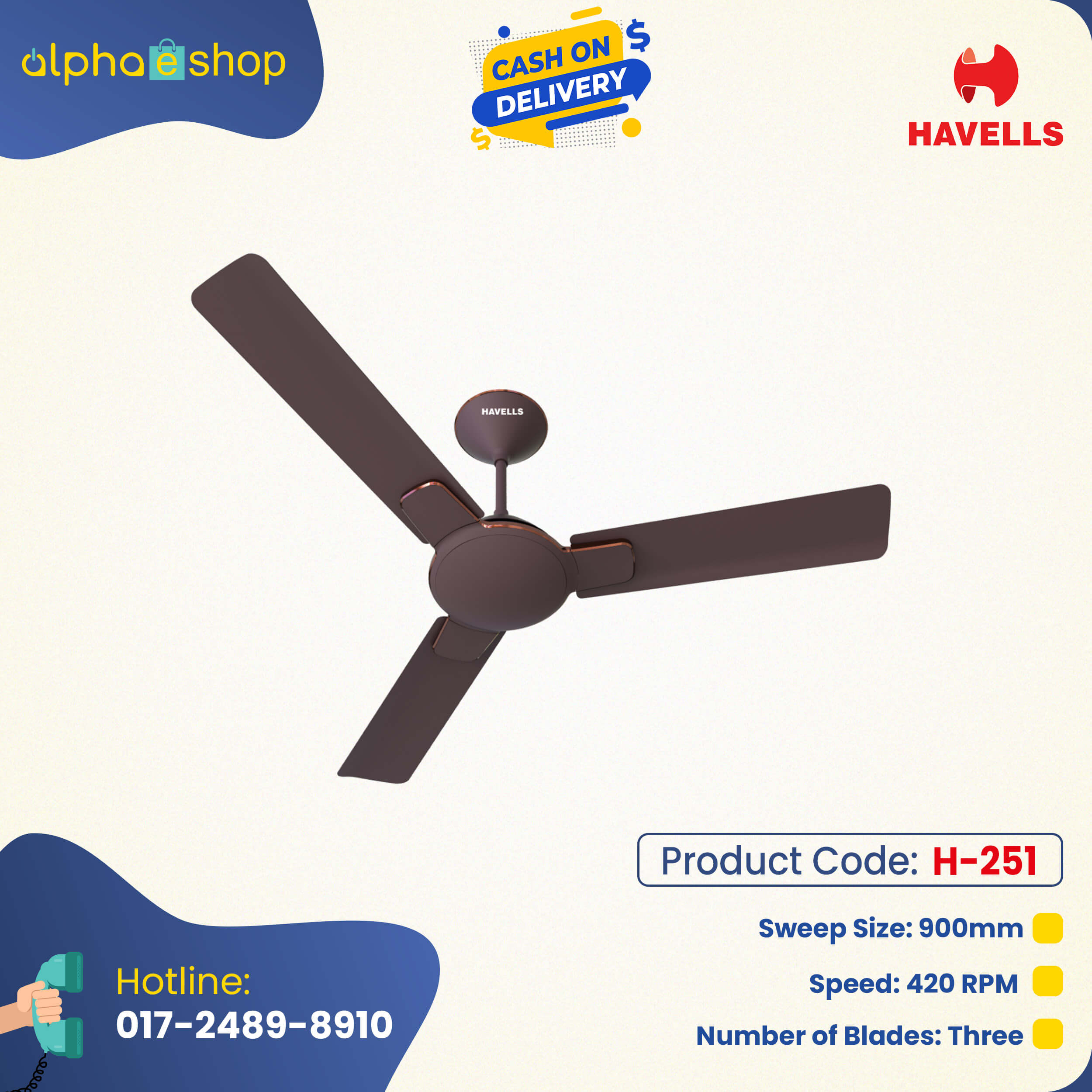 Havells ENTICER 36"(Espresso Brown Copper) H-251