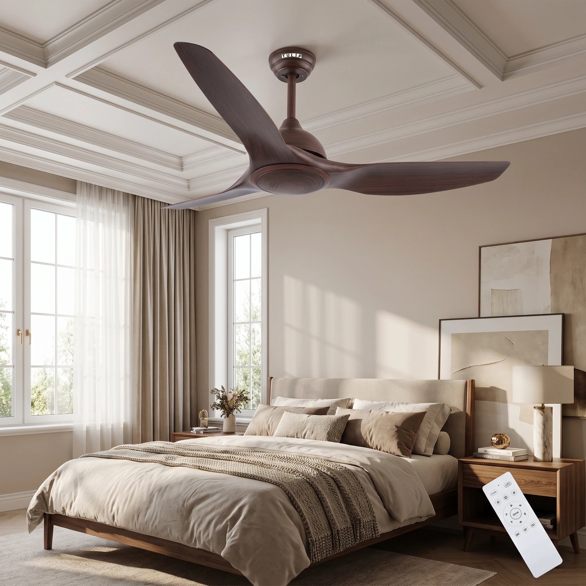 Aero Wood 52" BLDC Motor 3 Blade WiFi Remote Control Ceiling Fan
