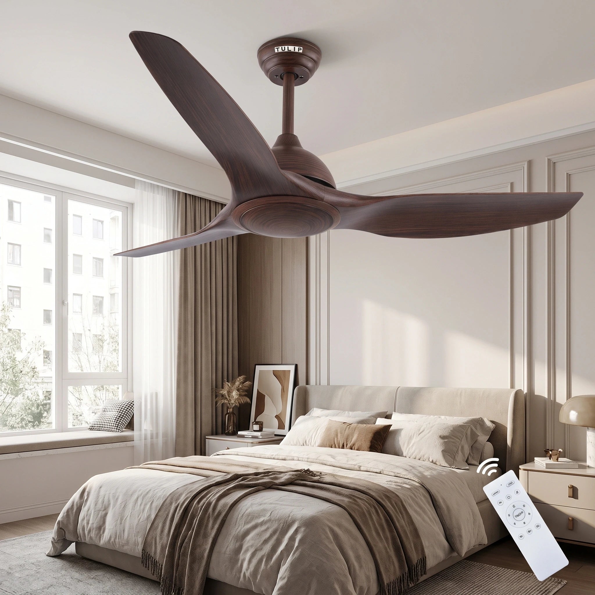 Aero Wood 52" BLDC Motor 3 Blade WiFi Remote Control Ceiling Fan