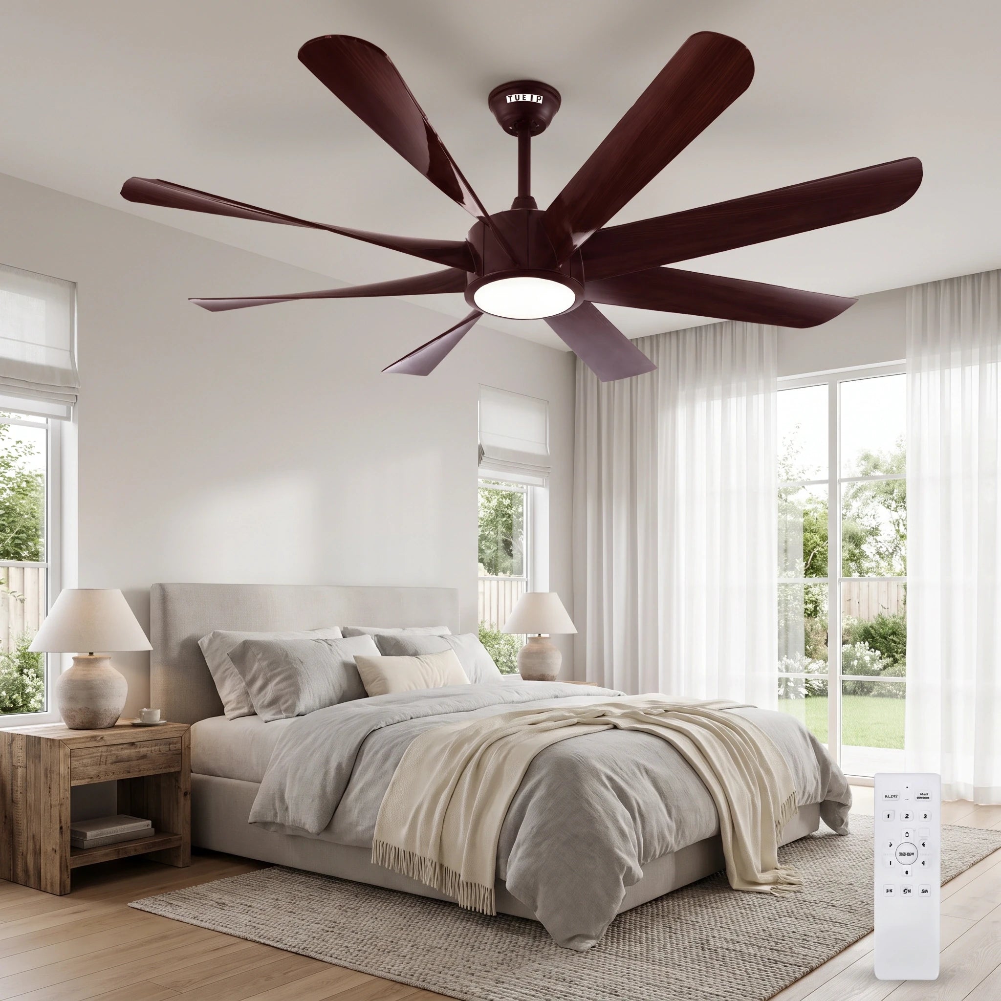 Breeze Air 60" BLDC Motor 8 Blade Remote Control LED Ceiling Fan