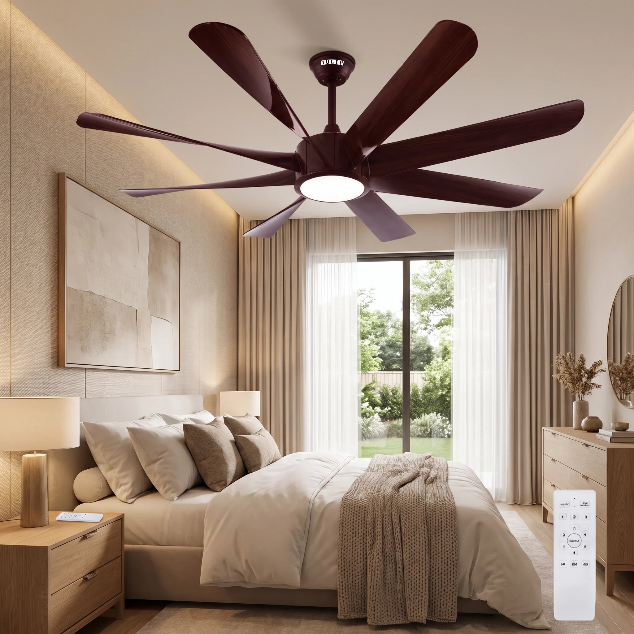 Breeze Air 60" BLDC Motor 8 Blade Remote Control LED Ceiling Fan