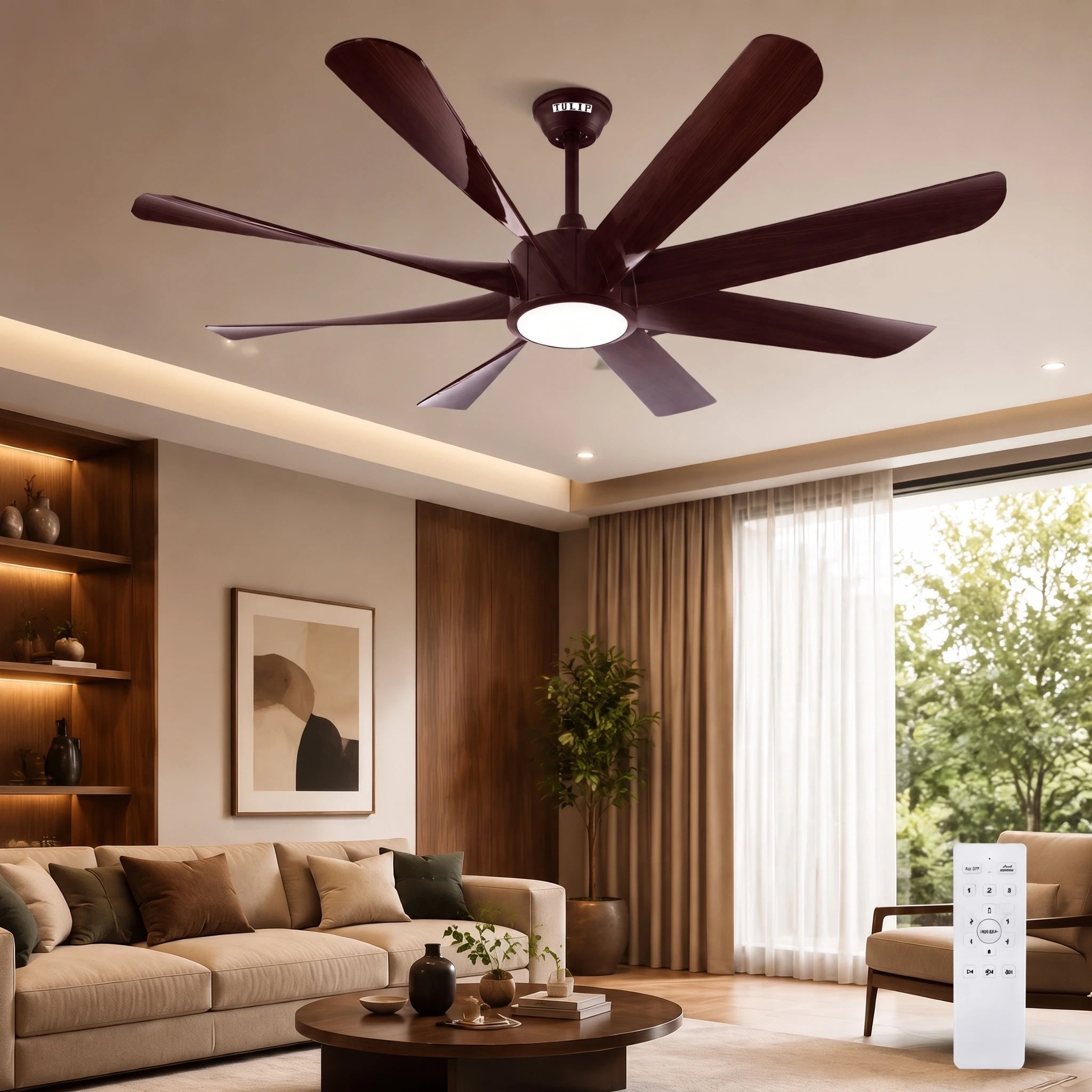 Breeze Air 60" BLDC Motor 8 Blade Remote Control LED Ceiling Fan