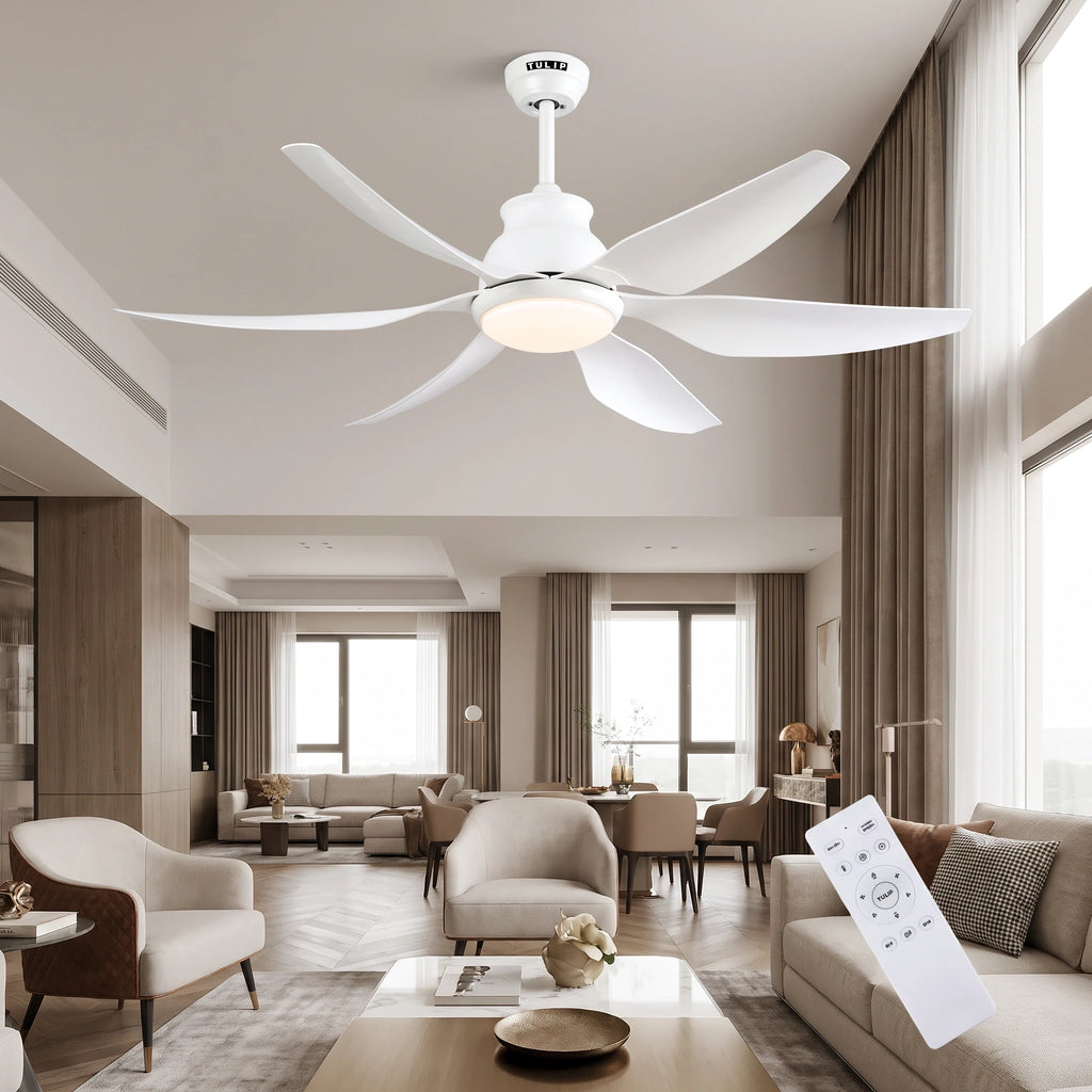 Riviera Curve 54" BLDC Motor 6 Blade WiFi Remote Control LED Ceiling Fan