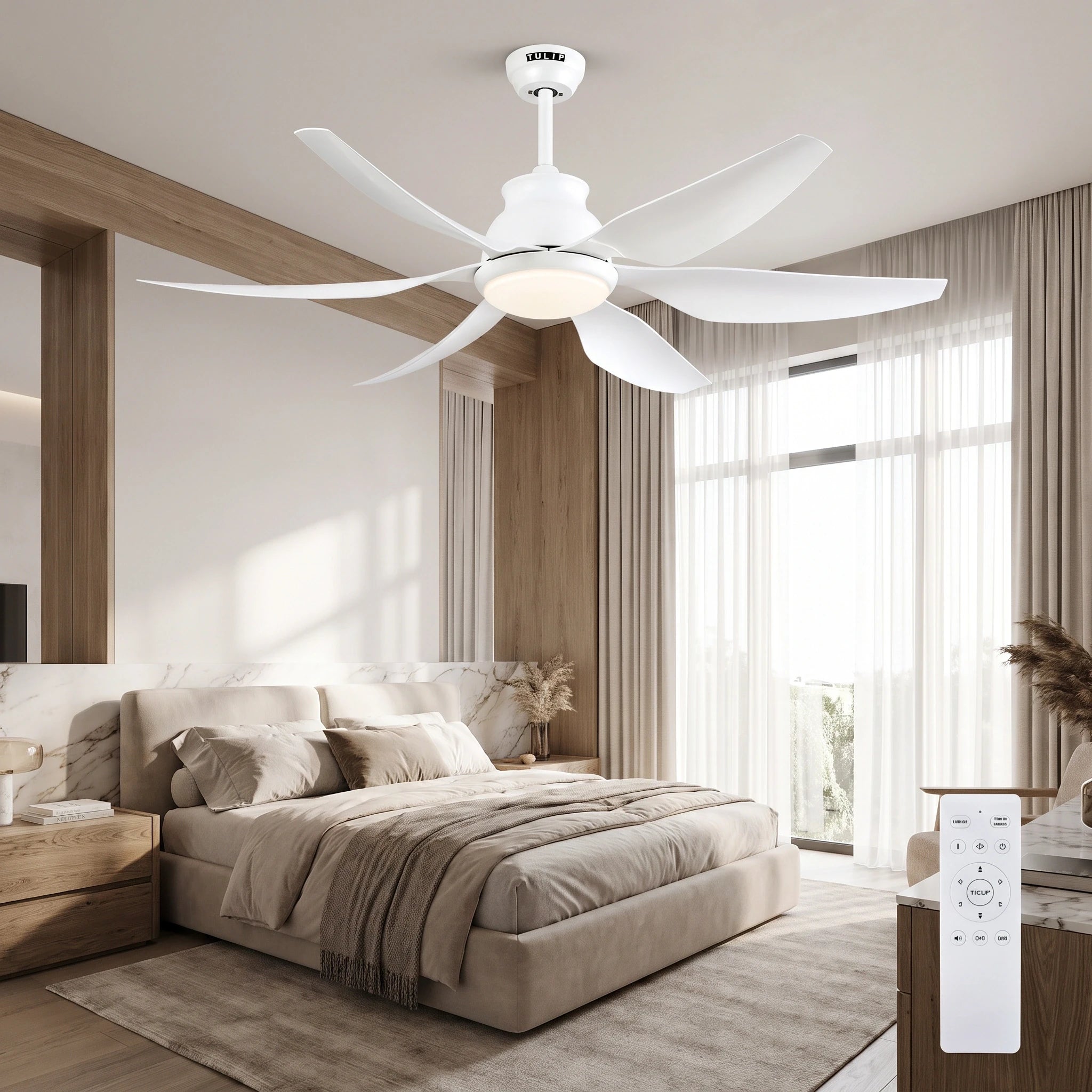 Riviera Curve 54" BLDC Motor 6 Blade WiFi Remote Control LED Ceiling Fan