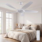 Rose Wave 56" BLDC Motor 5 Blade Remote Control White Ceiling Fan