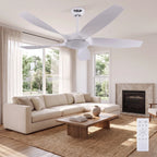 Rose Wave 56" BLDC Motor 5 Blade Remote Control White Ceiling Fan
