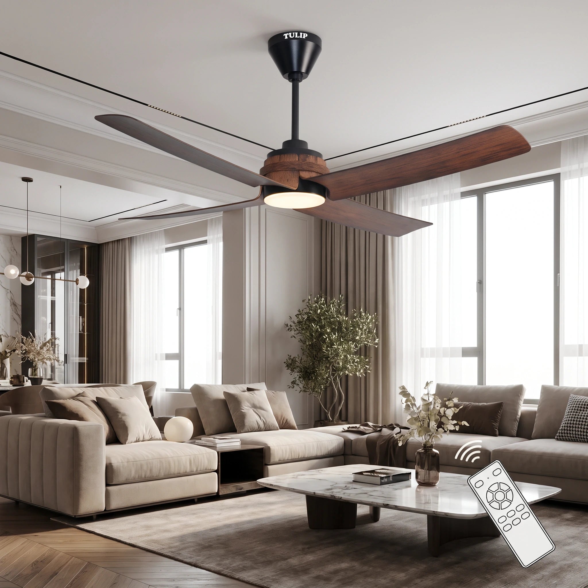 Royal Bloom 52" BLDC Motor LED Dual Colour Remote Control Ceiling Fan